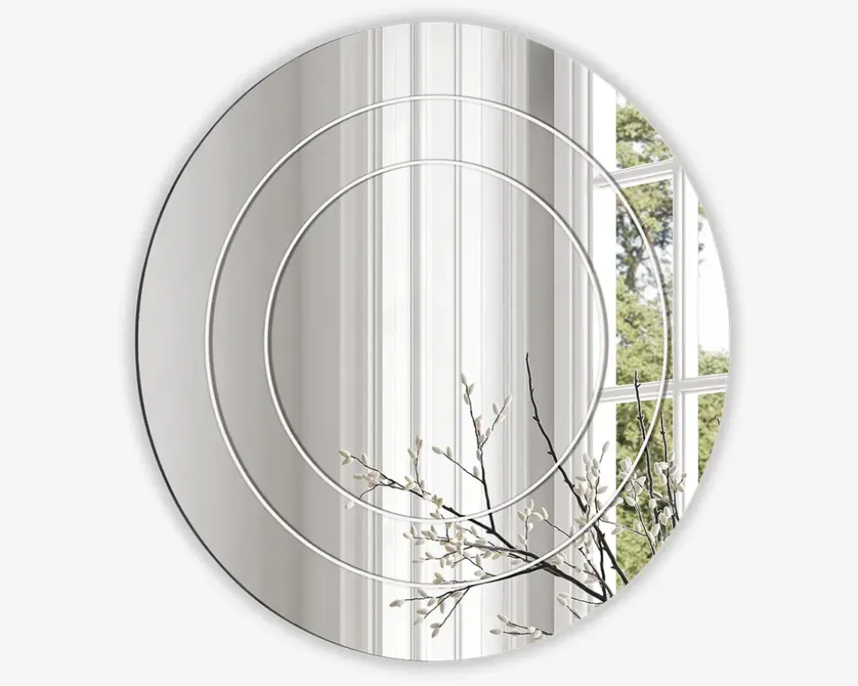 Spejl indgravering II Ø.80 cm