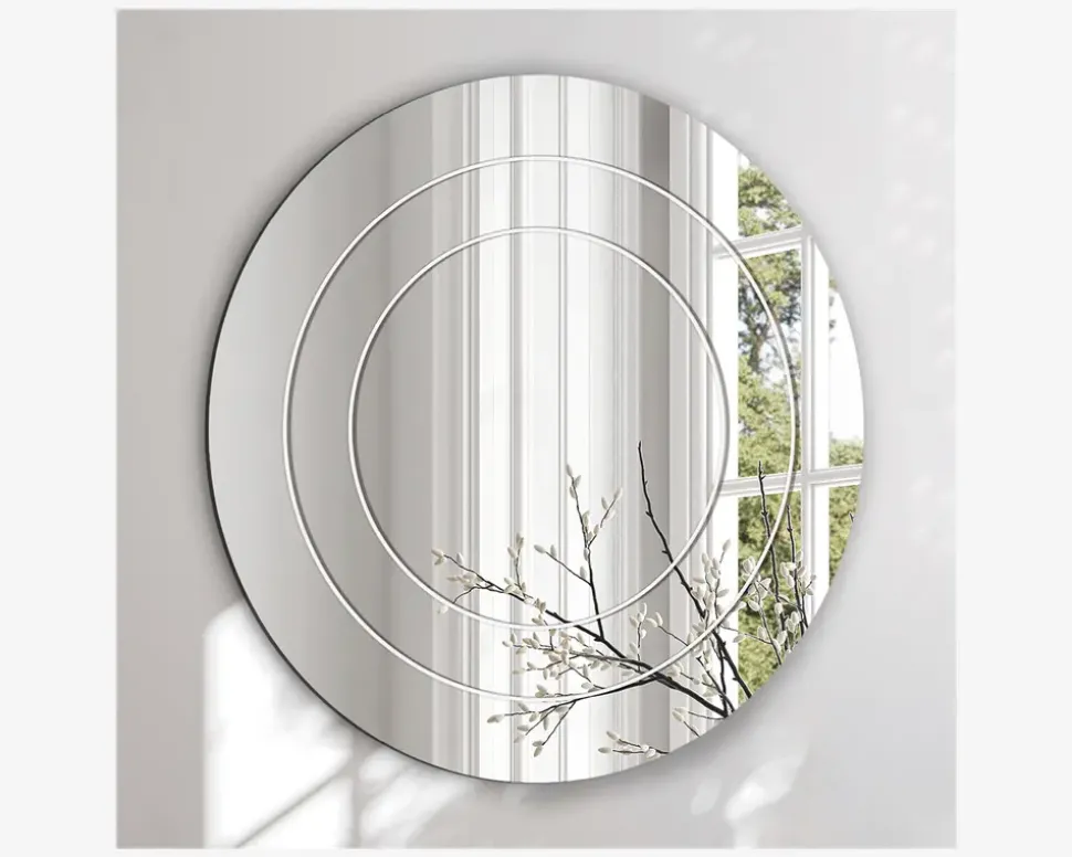 Spejl indgravering II Ø.80 cm