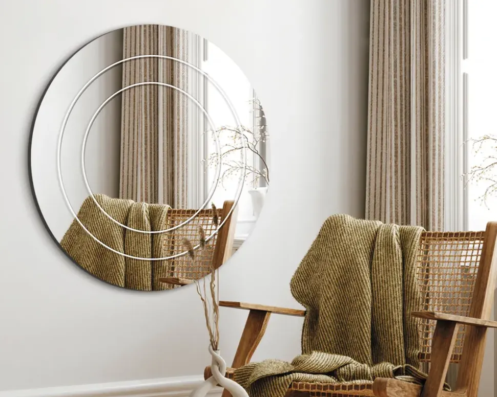 Spejl indgravering II Ø.80 cm