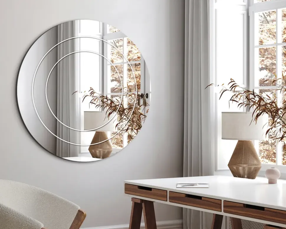 Spejl indgravering II Ø.80 cm