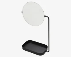 Spejl m. Bakke Sort H. 32,5 cm