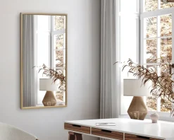 Spejl slim egetræ 40x80 cm