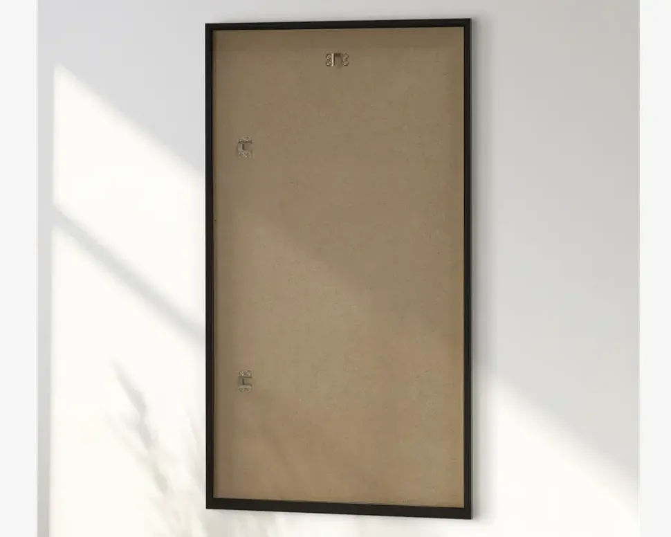 Spejl slim sort træ 40x80 cm