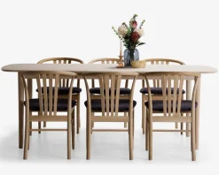 Spisebord Aston i fineret hvidolieret eg