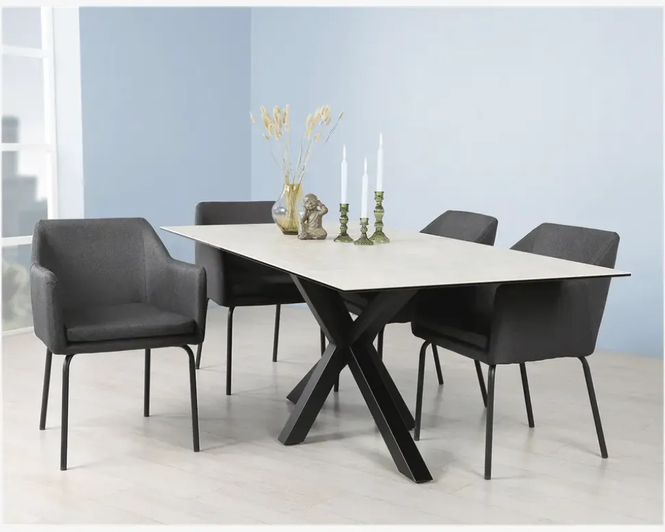 Spisebord Heaven grå B. 100 x L. 200 cm