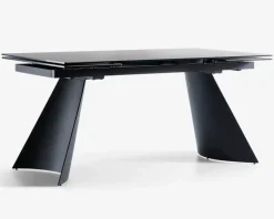 Spisebord i glas/keramik med udtræk