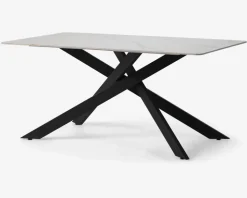 Spisebord i hvid keramik B. 90 x L. 160 cm