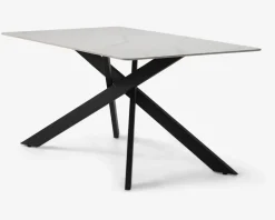 Spisebord i hvid keramik B. 90 x L. 160 cm