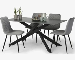 Spisebord i sort keramik B. 90 x L. 160 cm