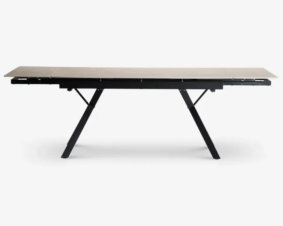 Spisebord i travertin farvet keramik