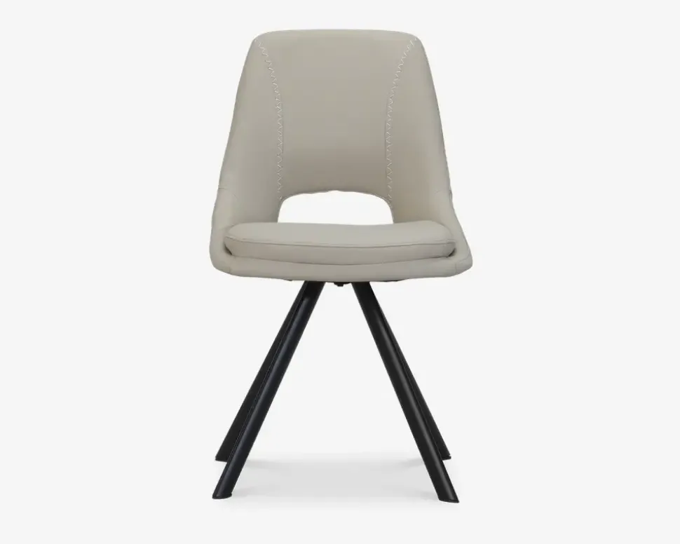 Spisebordsstol i beige kunstlæder