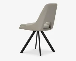 Spisebordsstol i beige kunstlæder