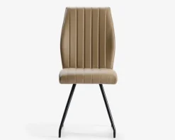 Spisebordsstol i beige kunstlæder