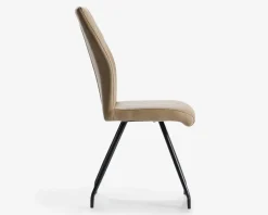 Spisebordsstol i beige kunstlæder