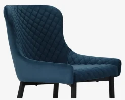 Spisebordsstol i blå velour