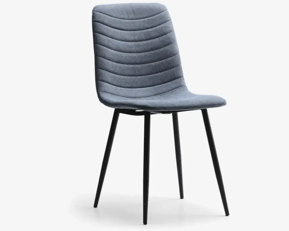 Spisebordsstol i blåt møbelstof