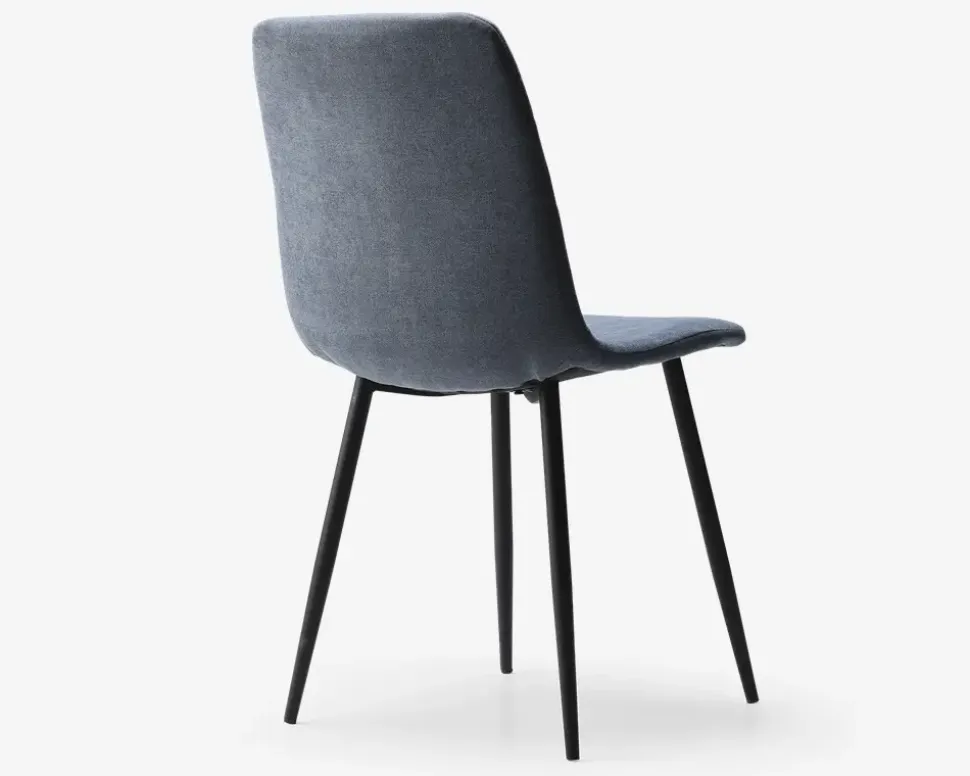 Spisebordsstol i blåt møbelstof