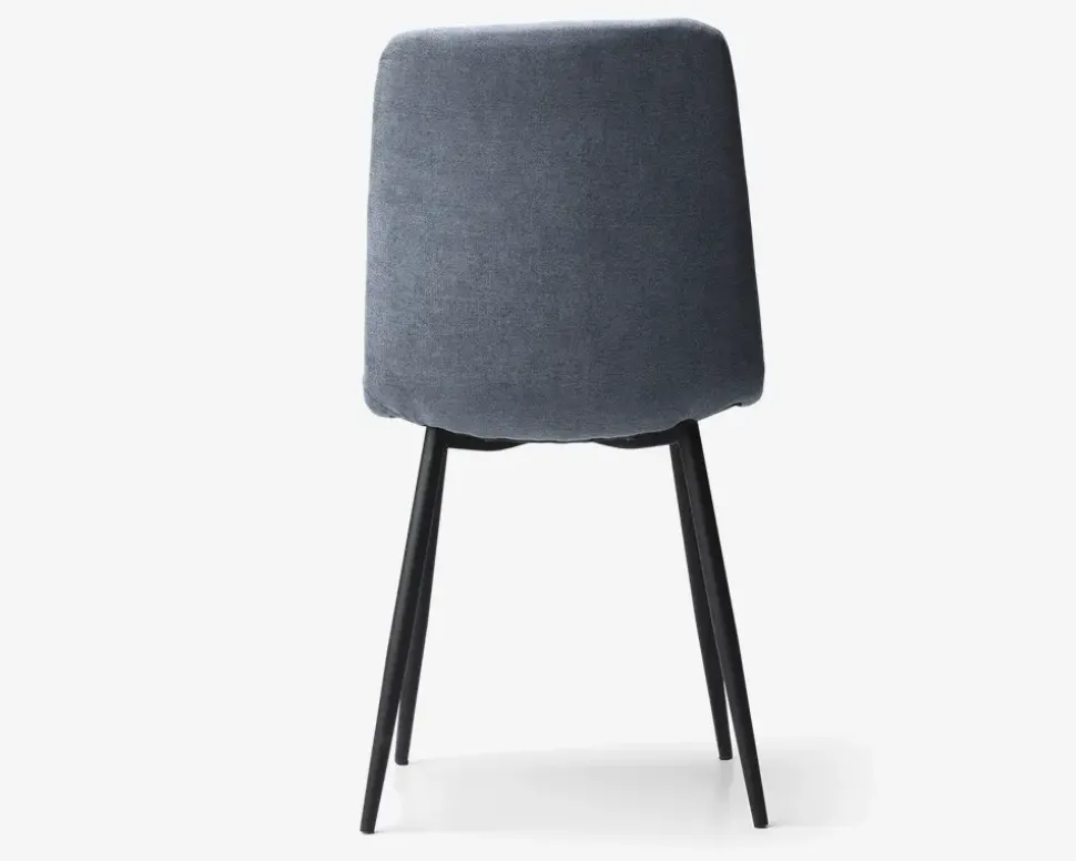 Spisebordsstol i blåt møbelstof