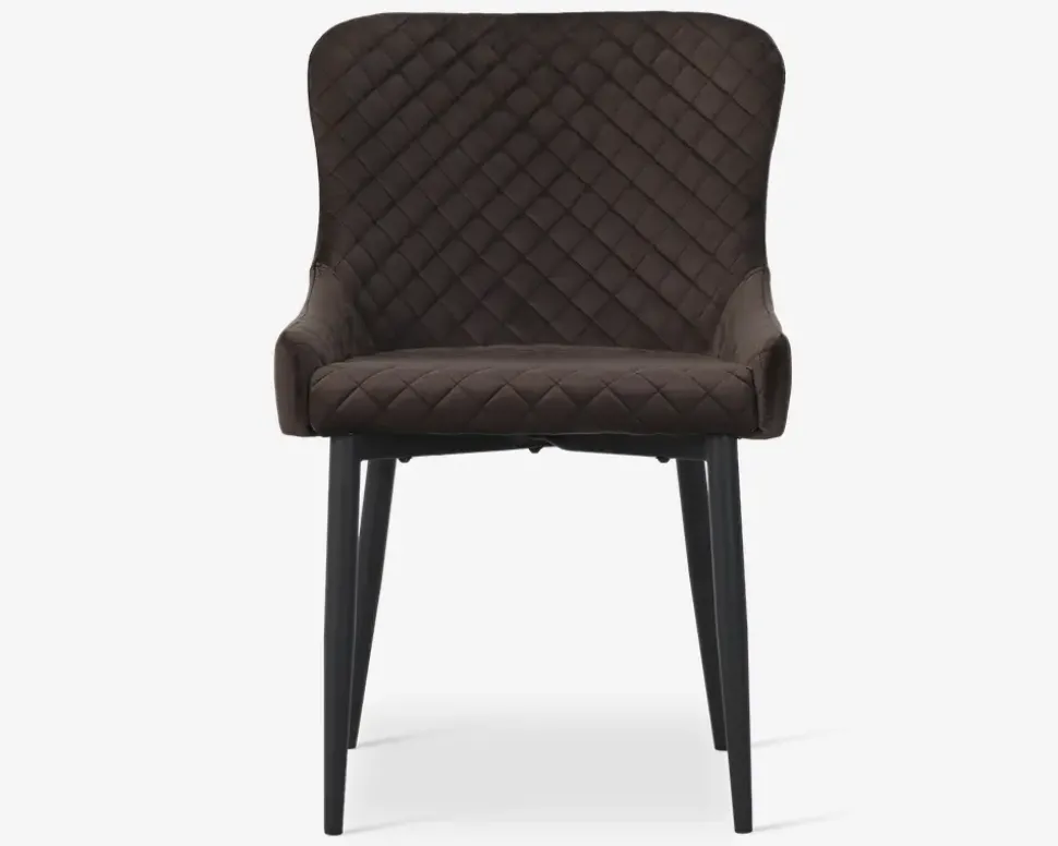 Spisebordsstol i brun velour