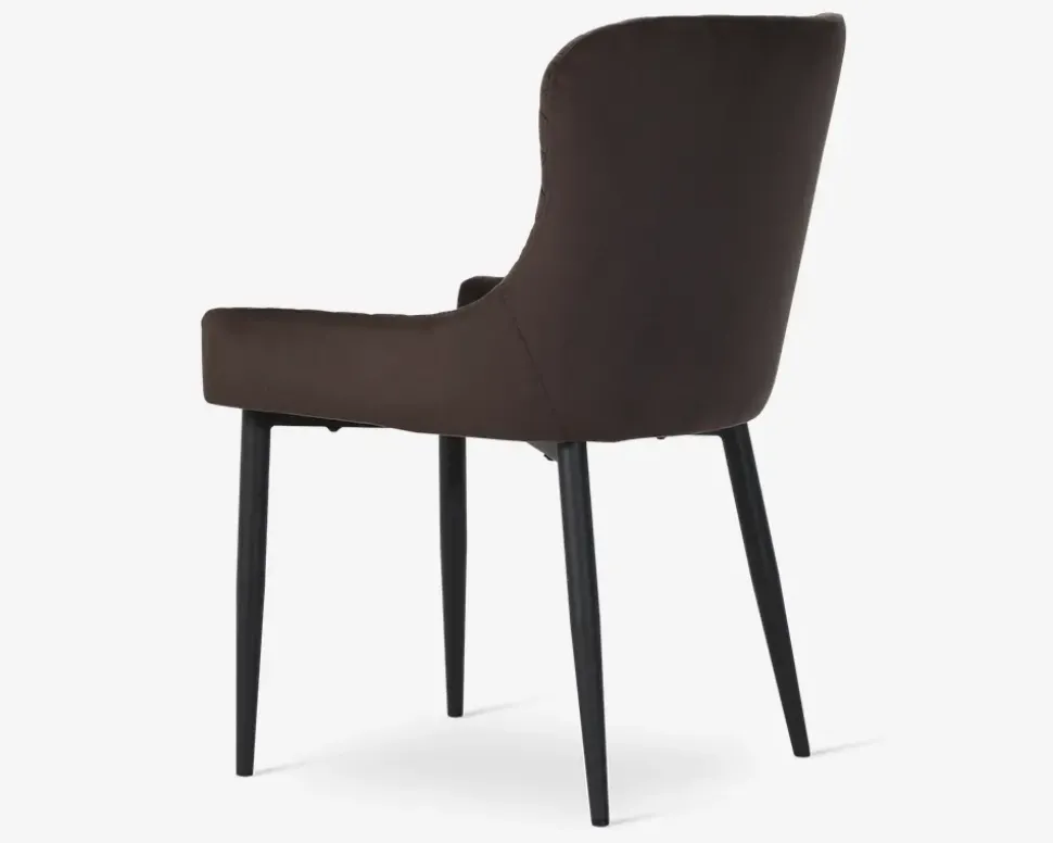 Spisebordsstol i brun velour