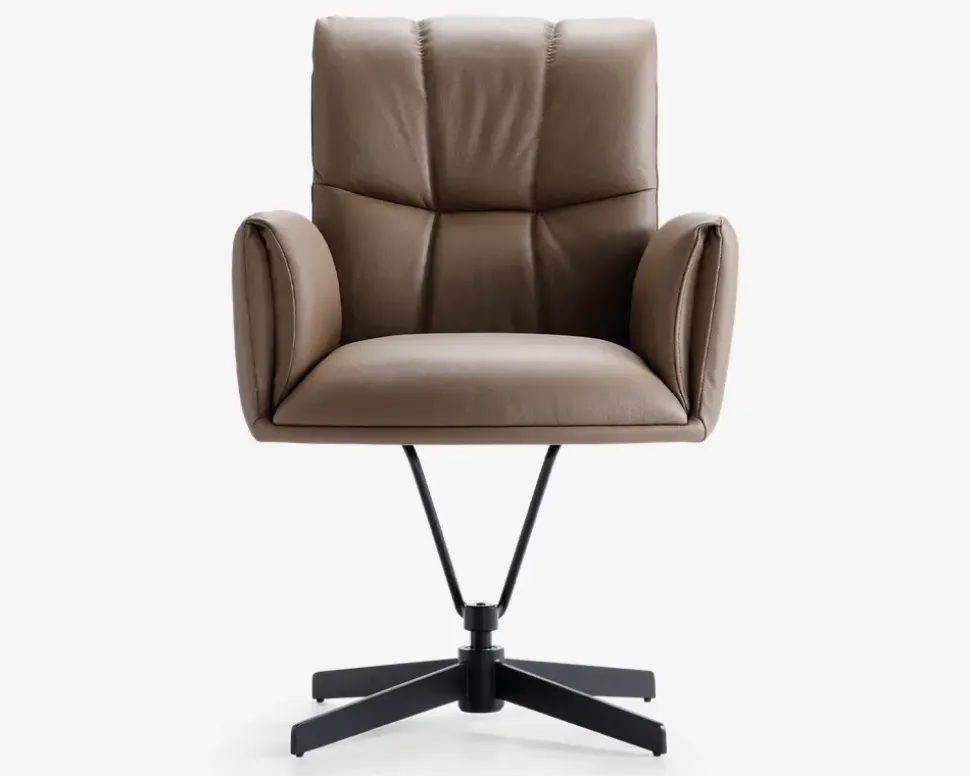 Spisebordsstol i Cappuccino farvet læder