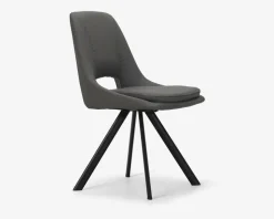 Spisebordsstol i grå kunstlæder