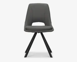 Spisebordsstol i grå kunstlæder