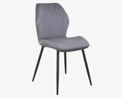 Spisebordsstol i grå velour