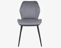 Spisebordsstol i grå velour