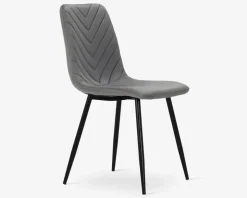 Spisebordsstol i grå velour