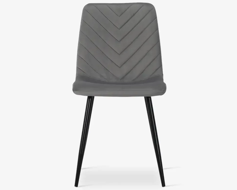 Spisebordsstol i grå velour