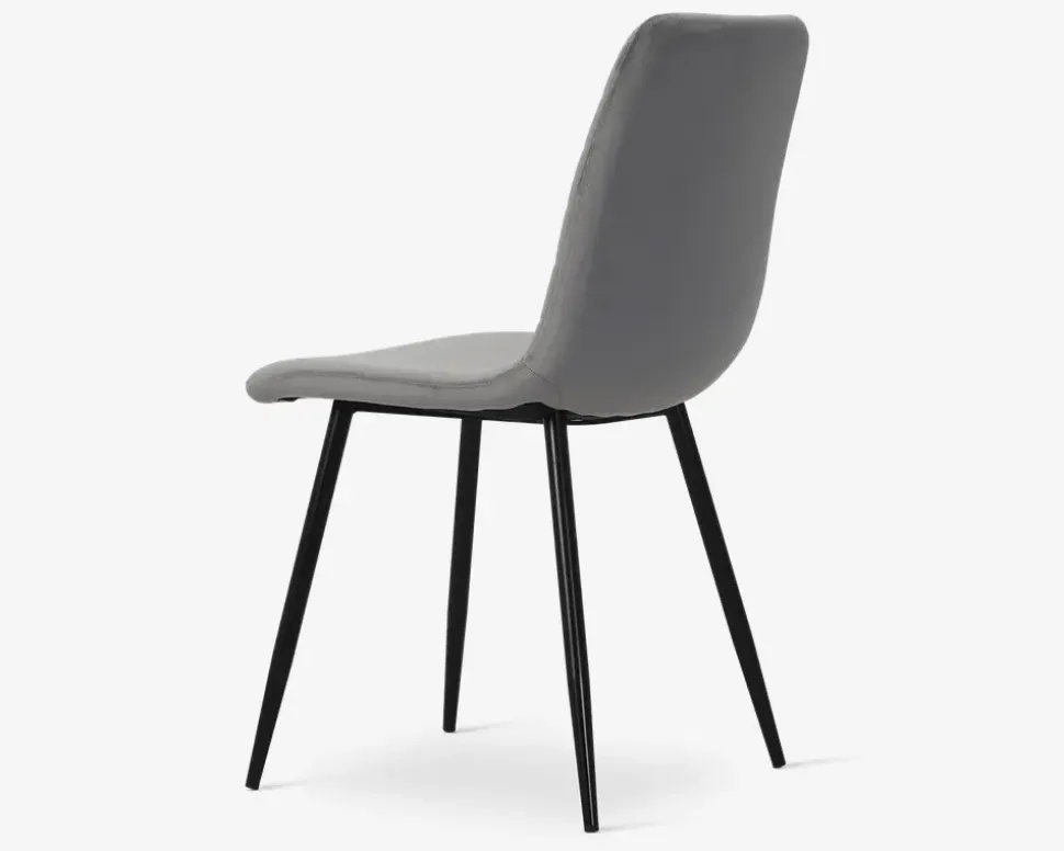 Spisebordsstol i grå velour