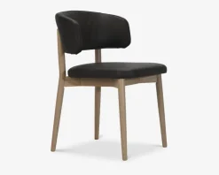 Spisebordsstol i læder med armlæn