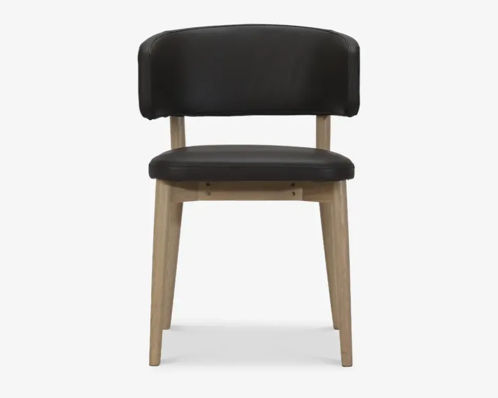 Spisebordsstol i læder med armlæn