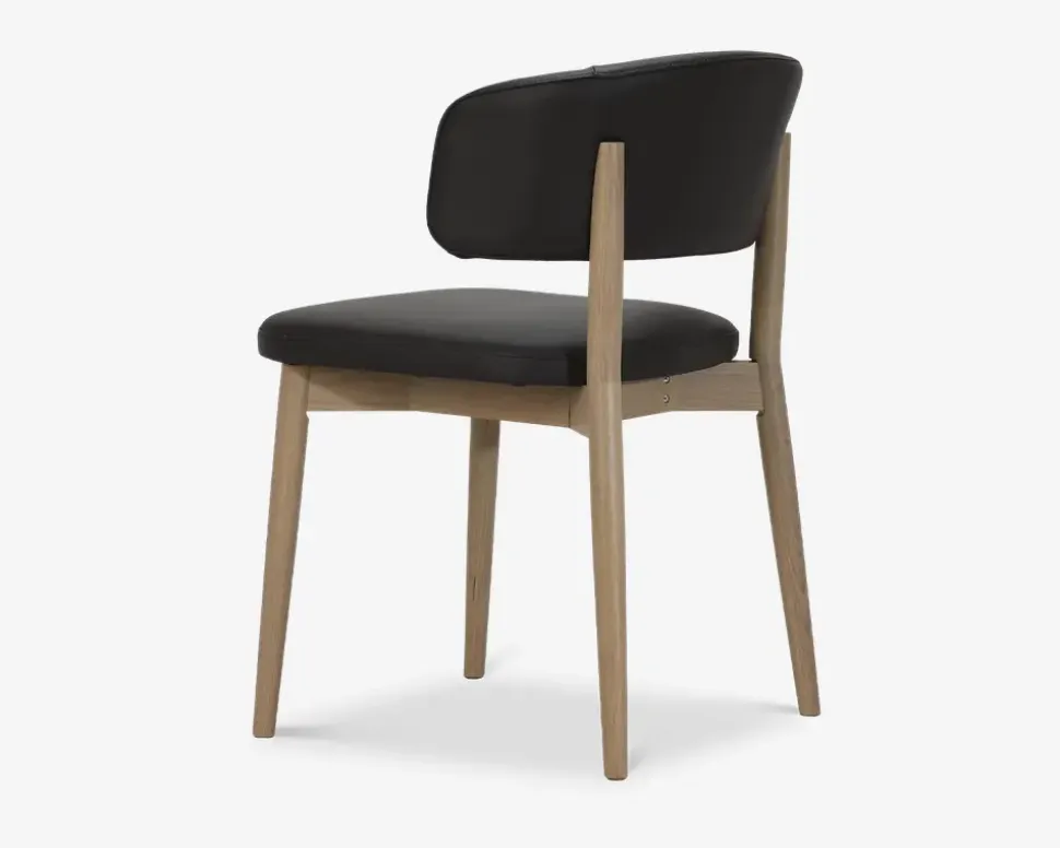 Spisebordsstol i læder med armlæn