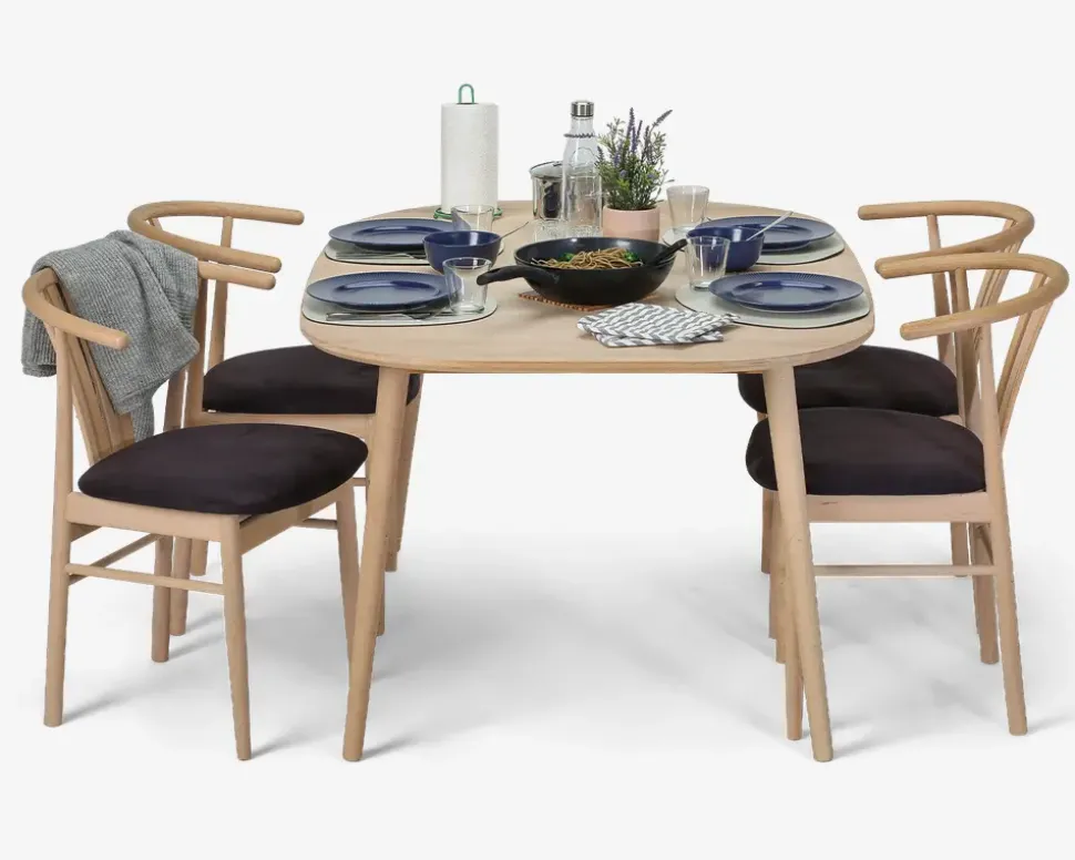 Spisebordsstol i massiv ubehandlet bøg