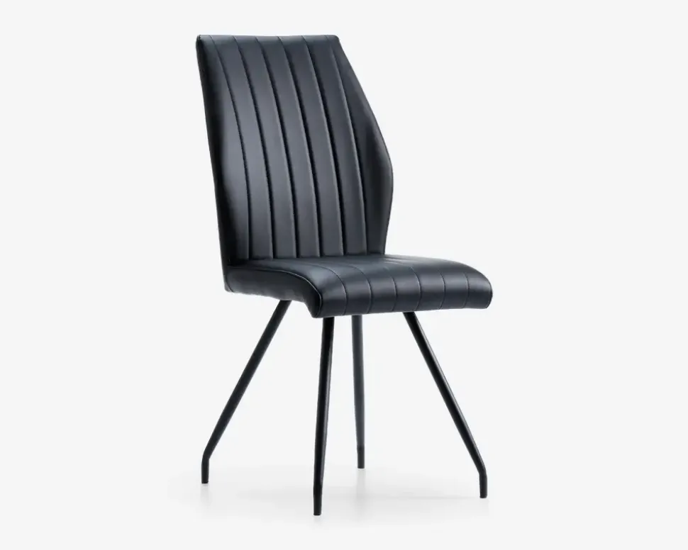 Spisebordsstol i sort kunstlæder