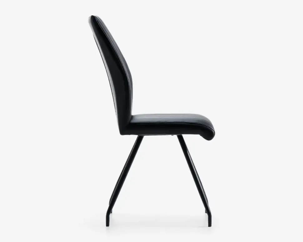 Spisebordsstol i sort kunstlæder