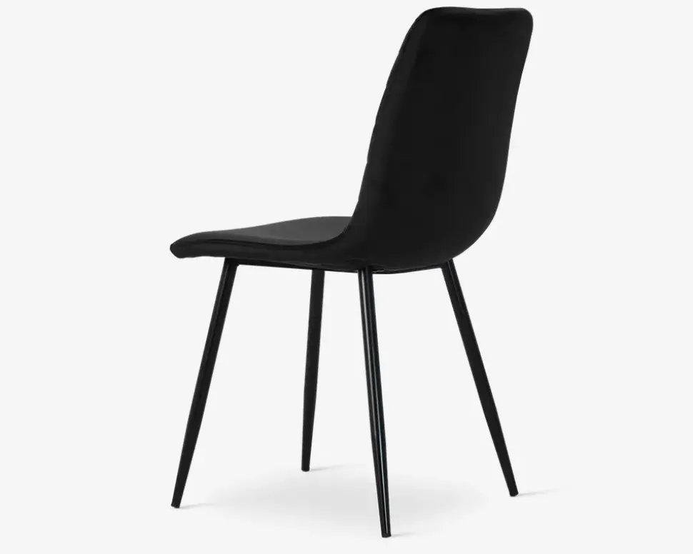 Spisebordsstol i sort velour