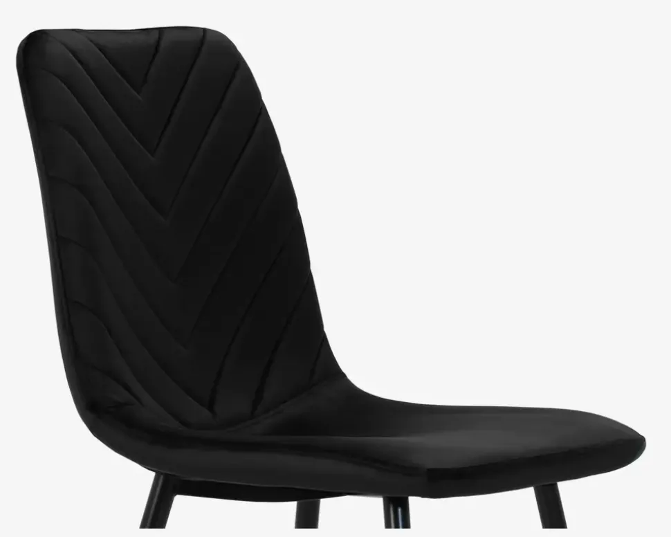 Spisebordsstol i sort velour