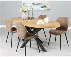 Spisebordsstol med antikt look på stoffet