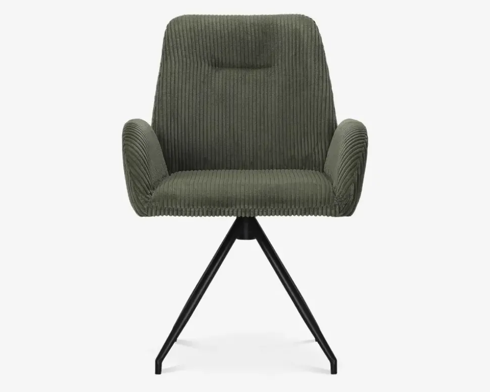 Spisebordsstol med armlæn i grøn