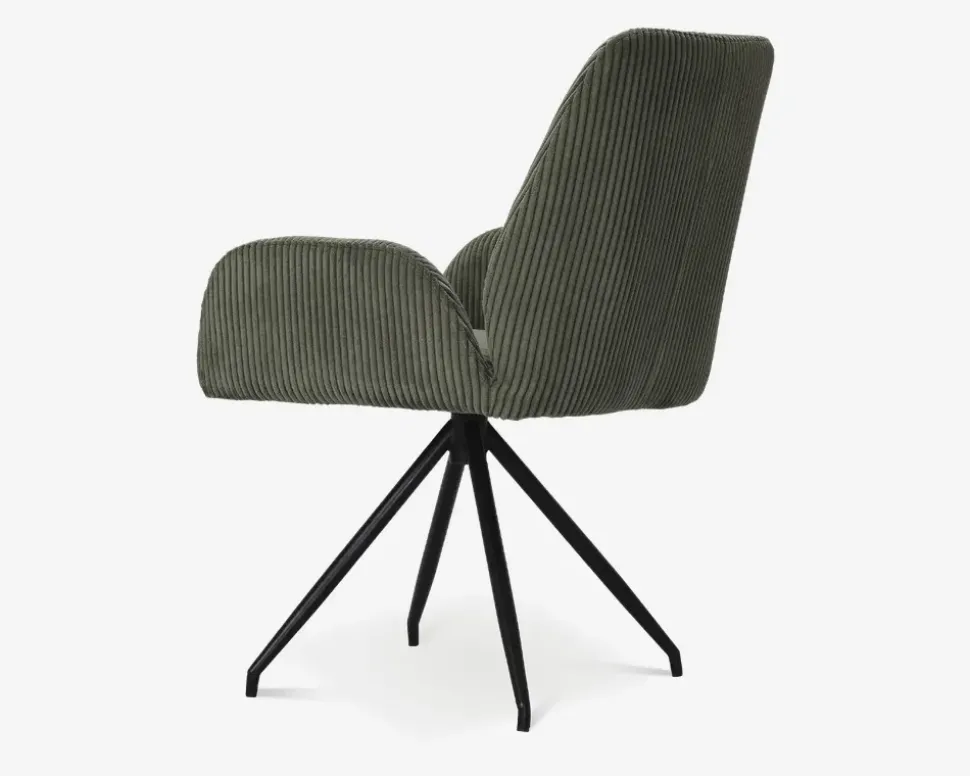 Spisebordsstol med armlæn i grøn