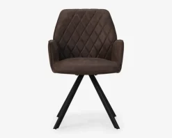 Spisebordsstol med armlæn brun