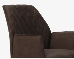 Spisebordsstol med armlæn brun