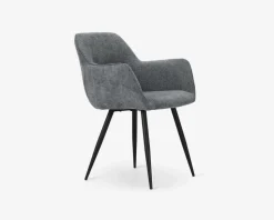 Spisebordsstol med armlæn i lys grå