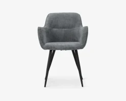 Spisebordsstol med armlæn i lys grå