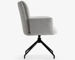 Spisebordsstol med armlæn i beige stof