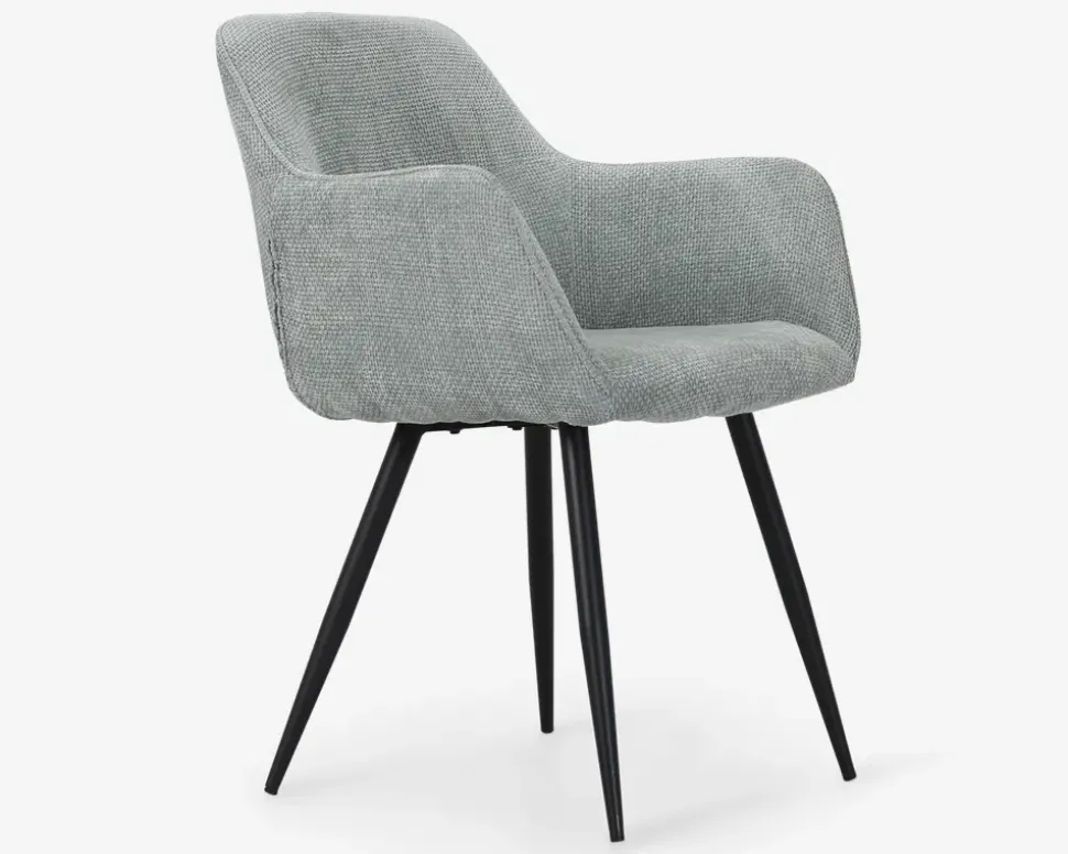 Spisebordsstol med armlæn i lysegrøn