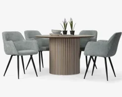 Spisebordsstol med armlæn i lysegrøn